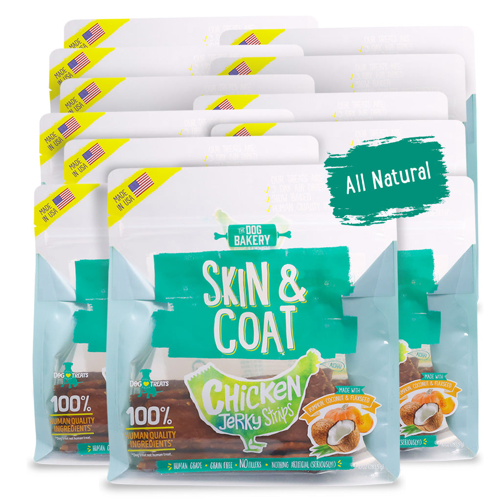 Chicken Skin and Coat Jerky Strips Dog Treats - 10 oz