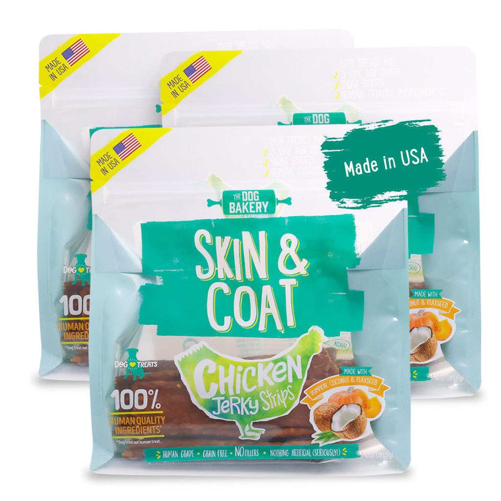 Chicken Skin and Coat Jerky Strips Dog Treats - 10 oz