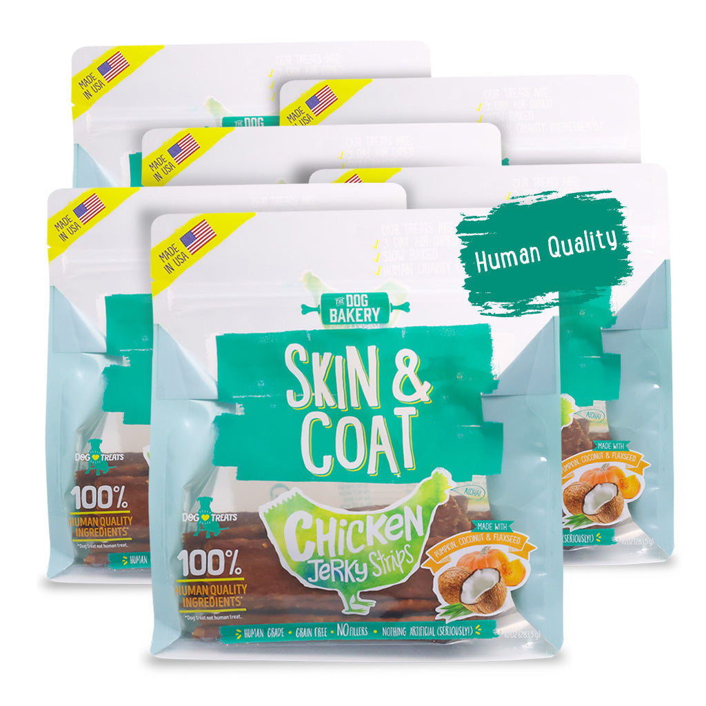 Chicken Skin and Coat Jerky Strips Dog Treats - 10 oz