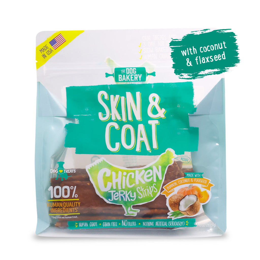 Chicken Skin and Coat Jerky Strips Dog Treats - 10 oz