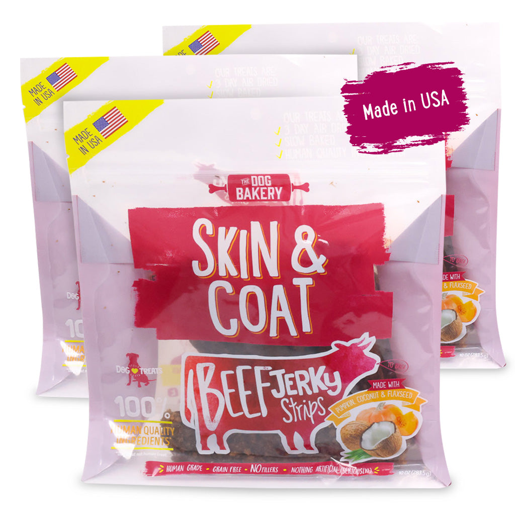 Beef Skin and Coat Jerky Strips Dog Treats - 10 oz