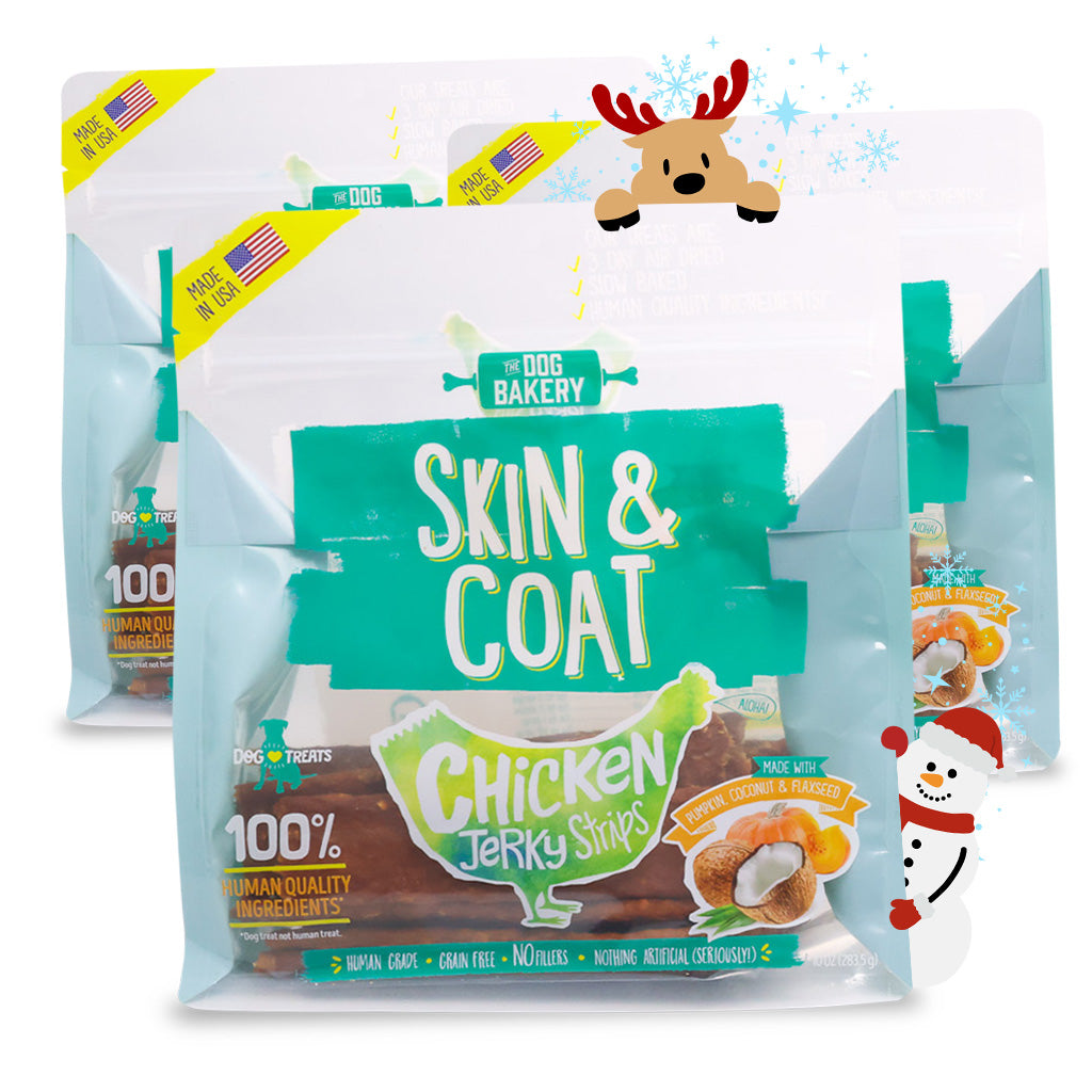 Chicken Skin and Coat Jerky Strips Dog Treats - 10 oz