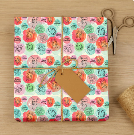 Merry Mutts Watercolor Wrap