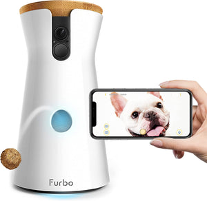 Furbo 360° Dog Camera: [New] Rotating 360° View Wide-Angle Pet Camera with Treat Tossing, Color Night Vision, 1080p HD Pan, 2-Way Audio, Barking Alerts, WiFi, Designed for Dogs