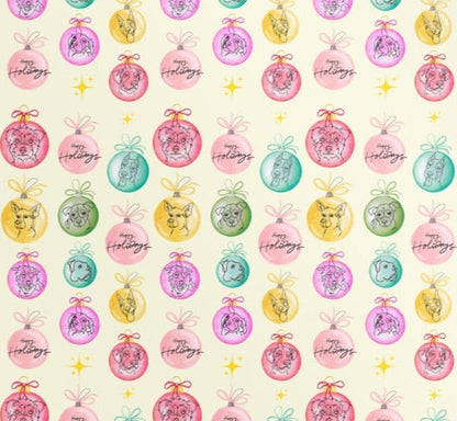 Ornament Wrapping Paper Sitting with Dogs