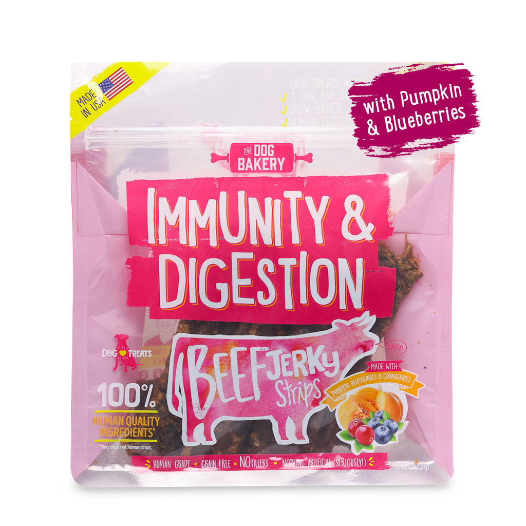 Beef Immunity &amp; Digestion Jerky Strips Dog Treats - 10 oz