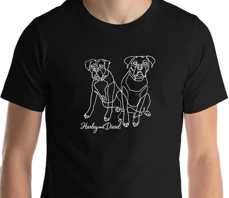 Sitting with Dogs [Diesel &amp; Harley] Unisex t-shirt