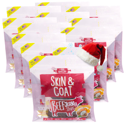 Beef Skin and Coat Jerky Strips Dog Treats - 10 oz