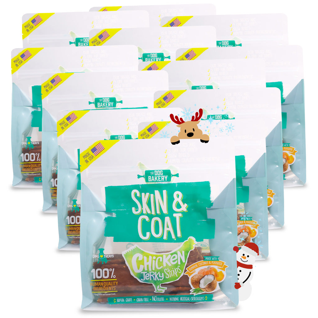 Chicken Skin and Coat Jerky Strips Dog Treats - 10 oz