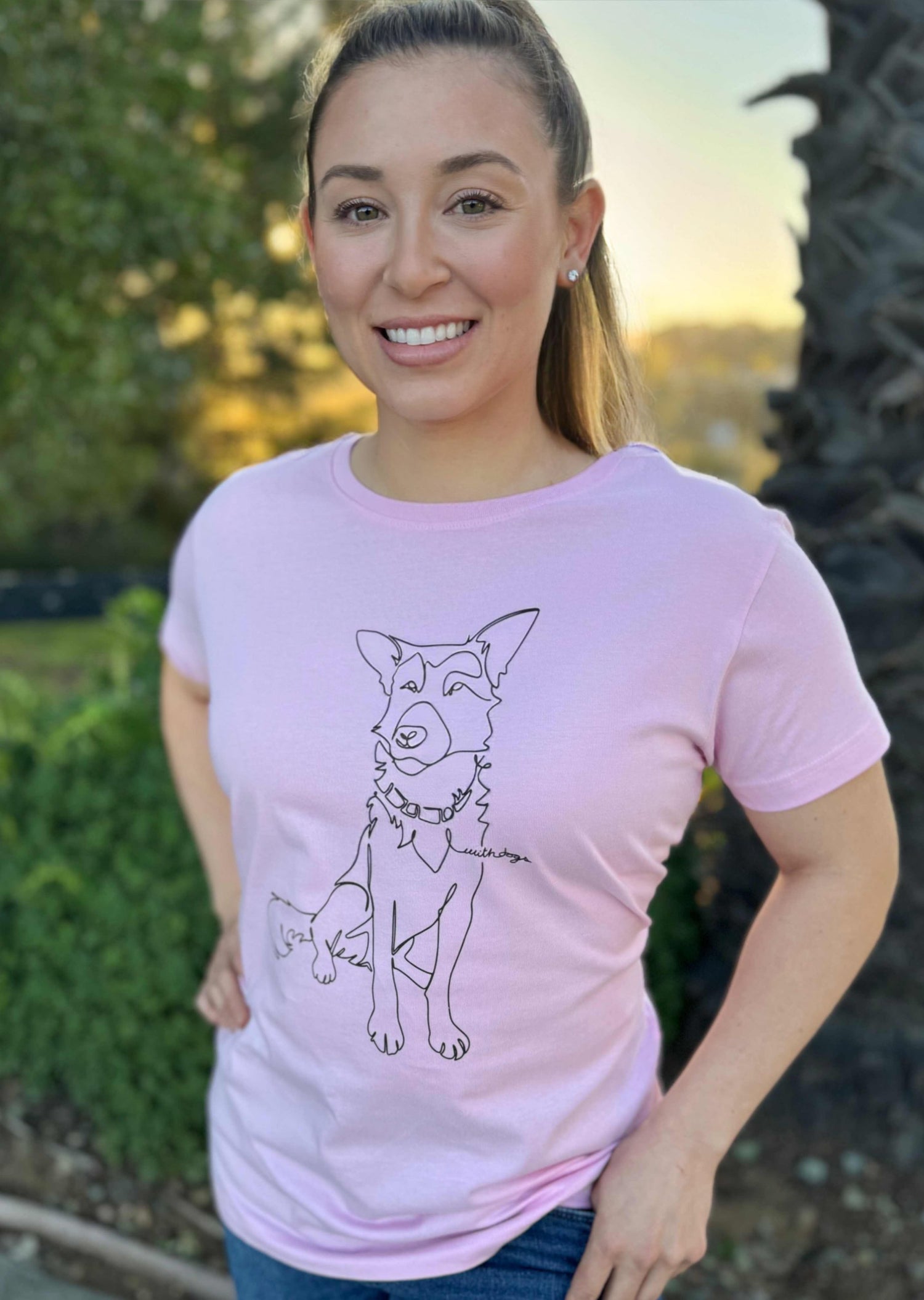 Sitting With Dogs [WANG] Unisex t-shirt light