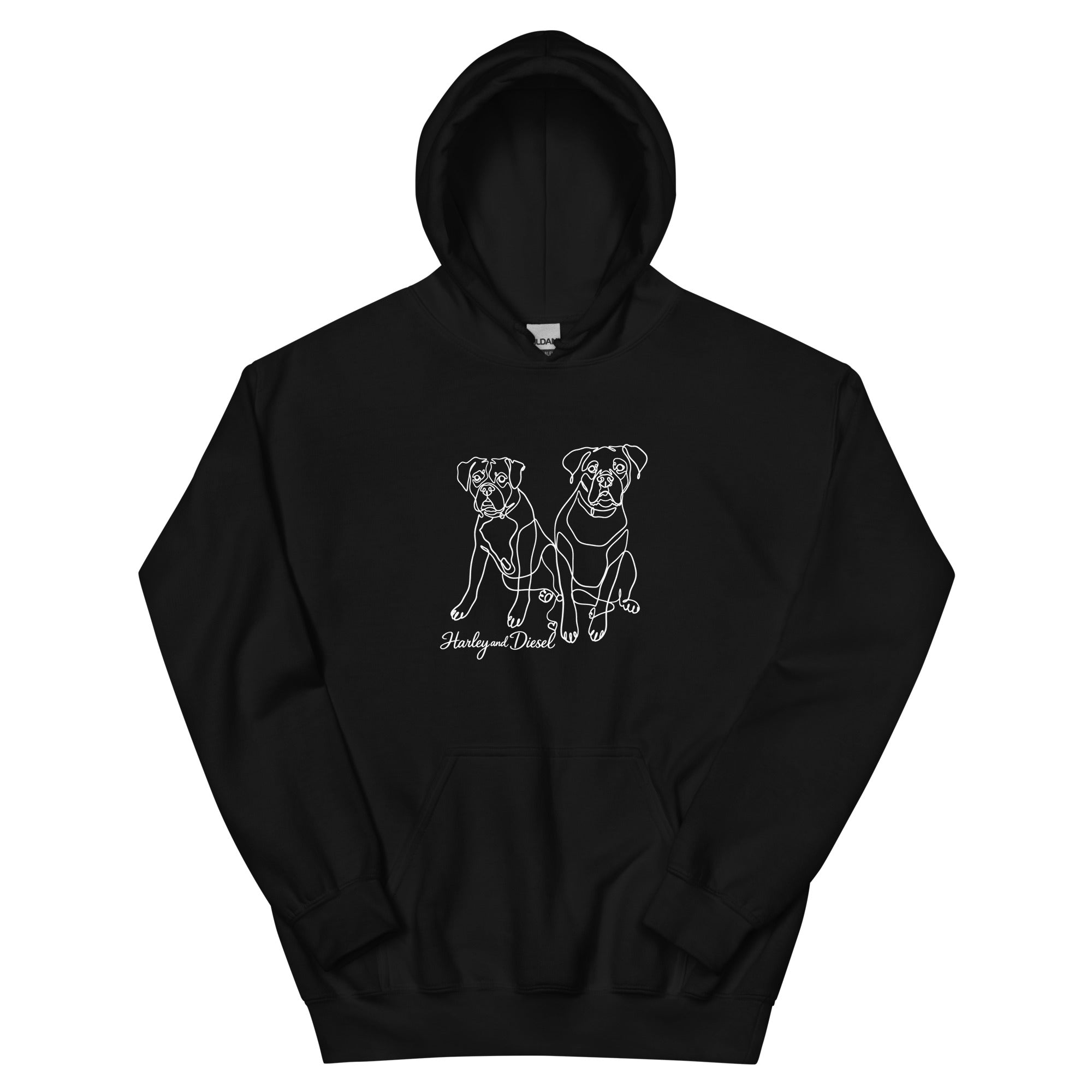 Sitting with Dogs [Diesel & Harley] Unisex Hoodie – RockyKanaka