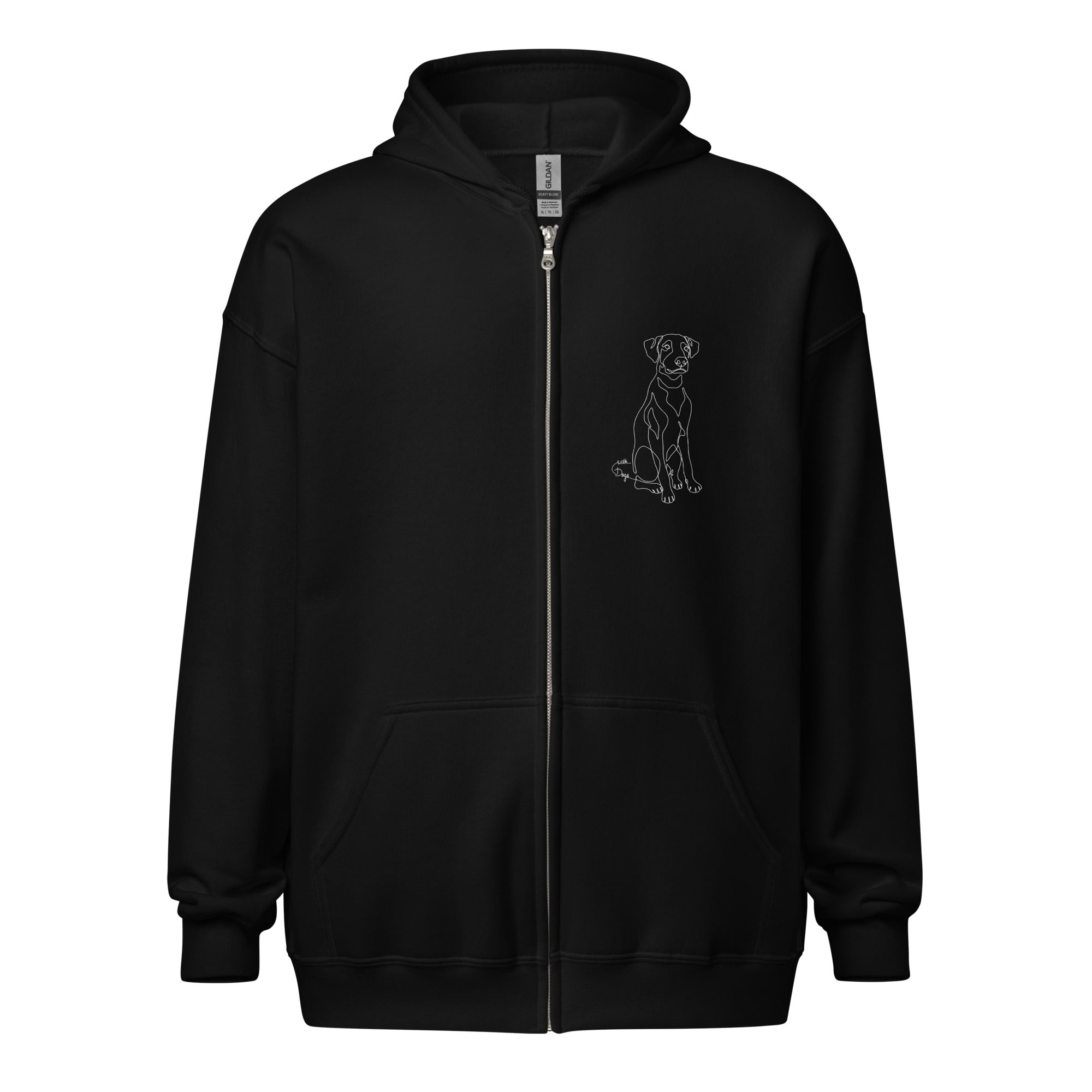 Sitting With Dogs Unisex [Shadow Moon] zip hoodie