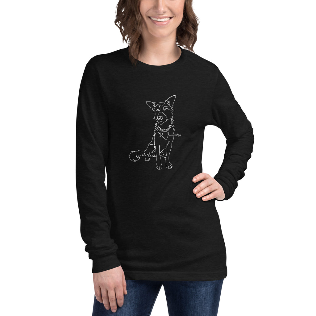 Sitting With Dogs [WANG] Unisex Long Sleeve Tee