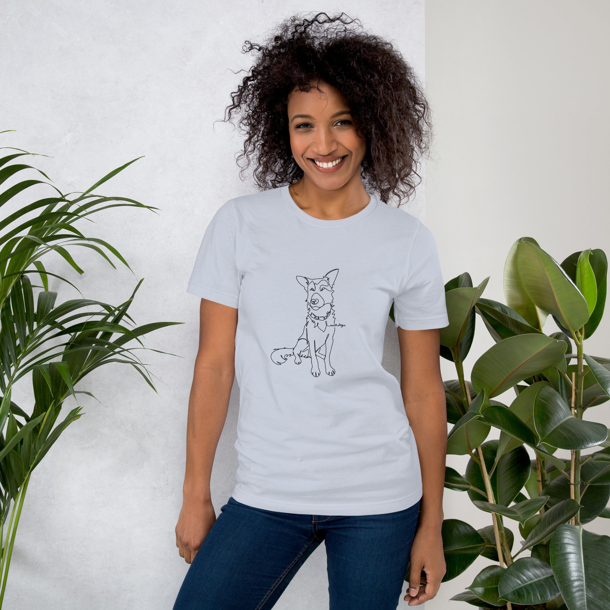 Sitting With Dogs [WANG] Unisex t-shirt light