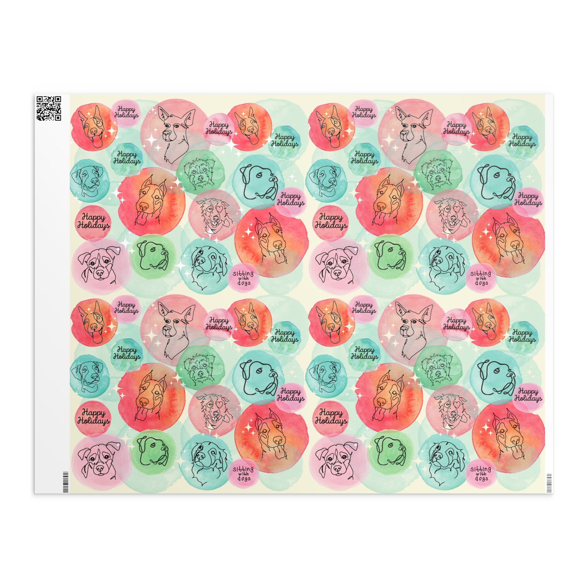 Merry Mutts Watercolor Wrap