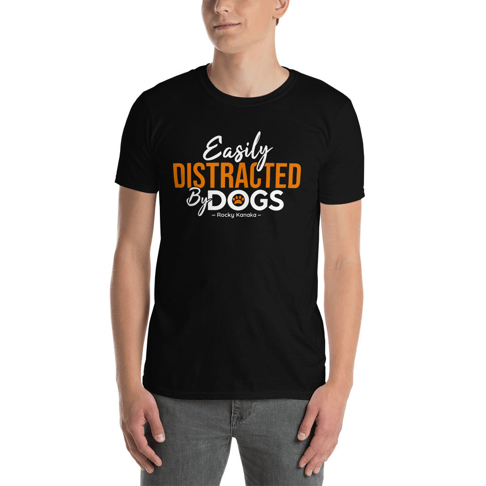 Easily Distracted by Dogs Short-Sleeve Men's T-Shirt Orange