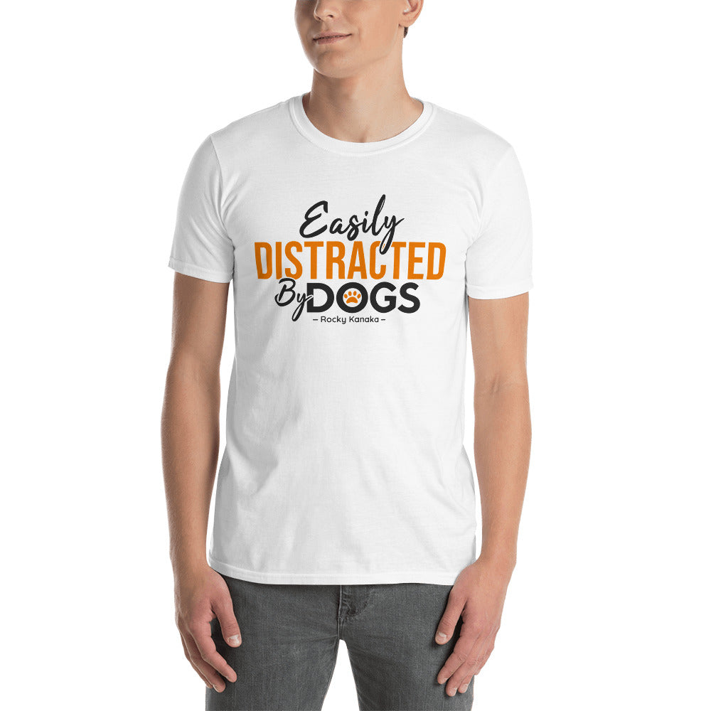 Easily Distracted by Dogs Short-Sleeve Men's T-Shirt Orange